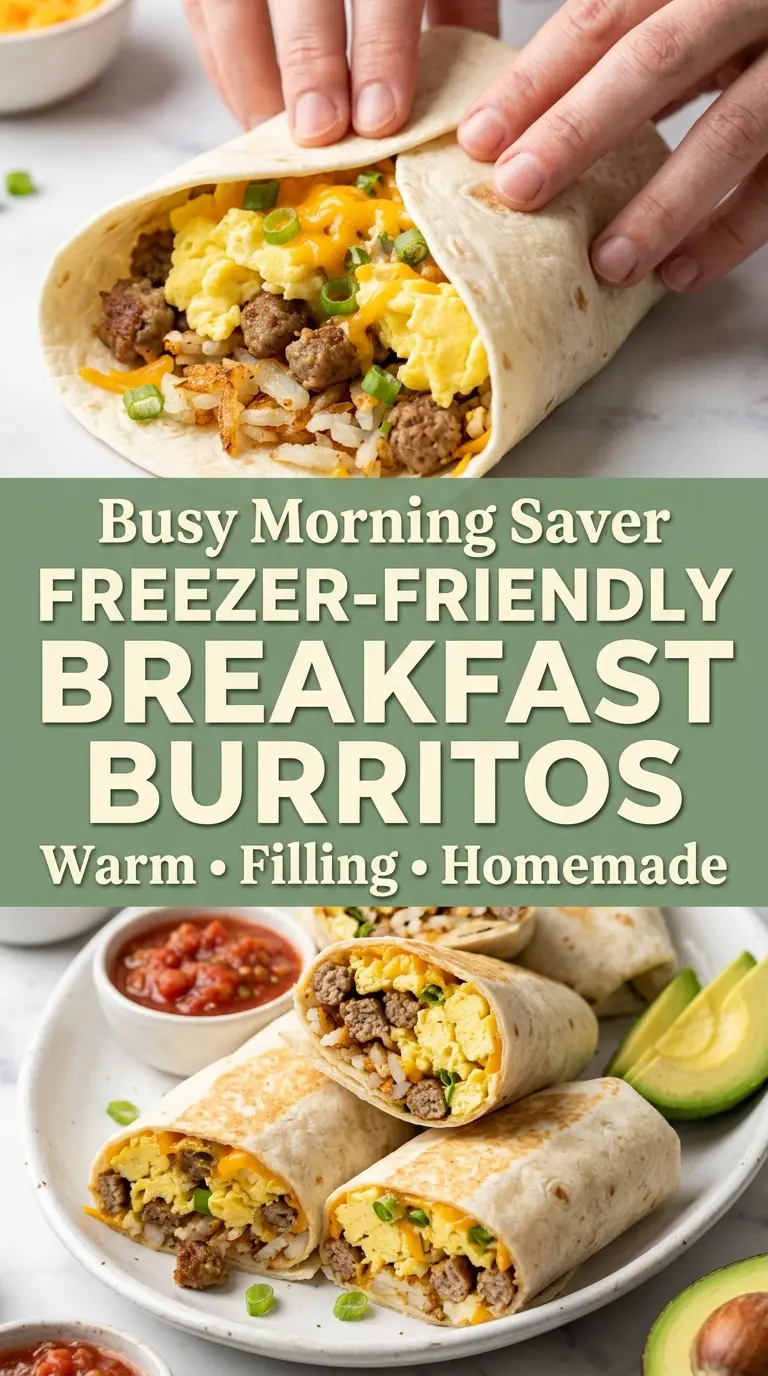 Freezer-Friendly Breakfast Burritos fluffy savory cheesy