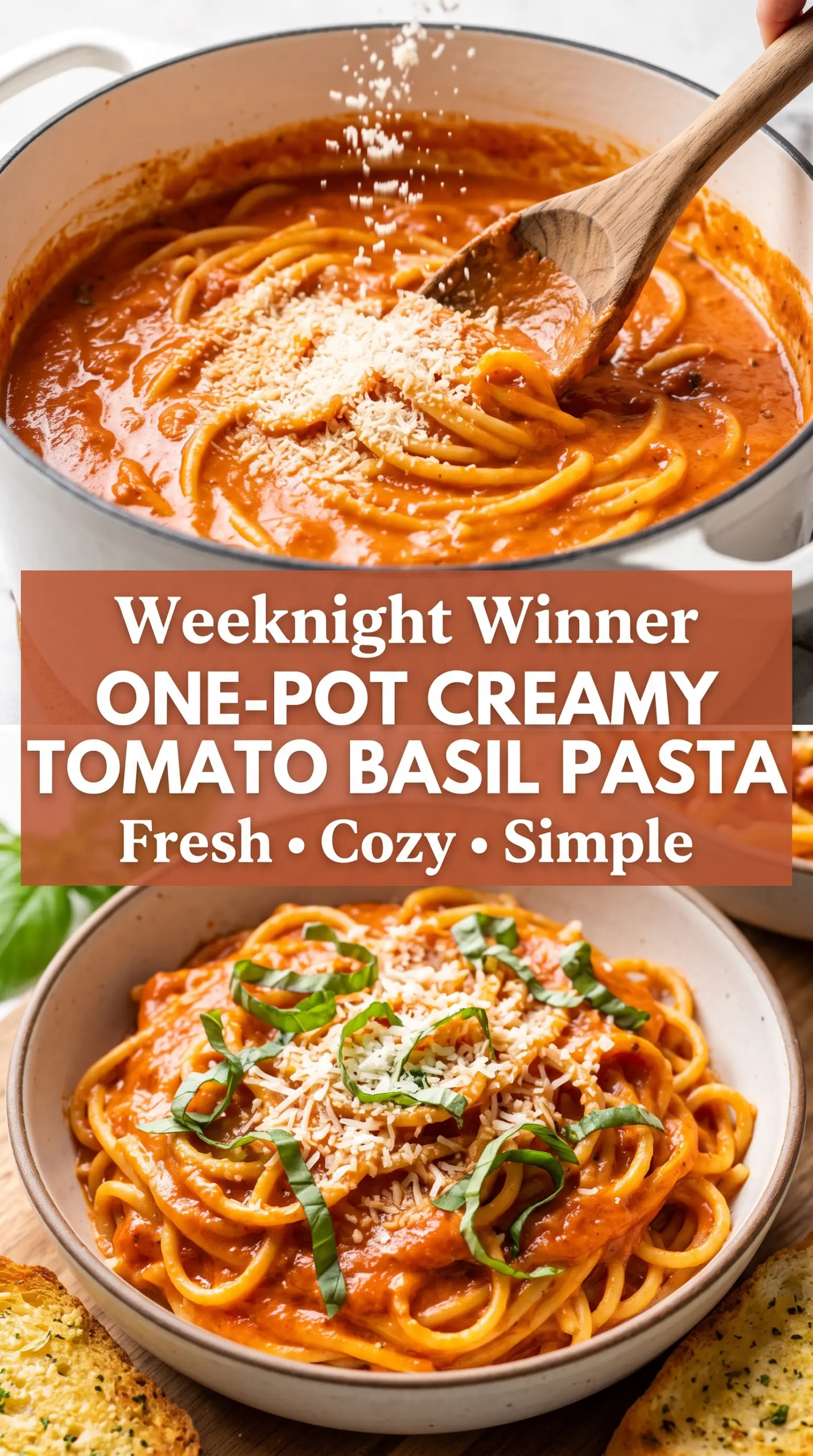 One-Pot Creamy Tomato Basil Pasta creamy tomato basil
