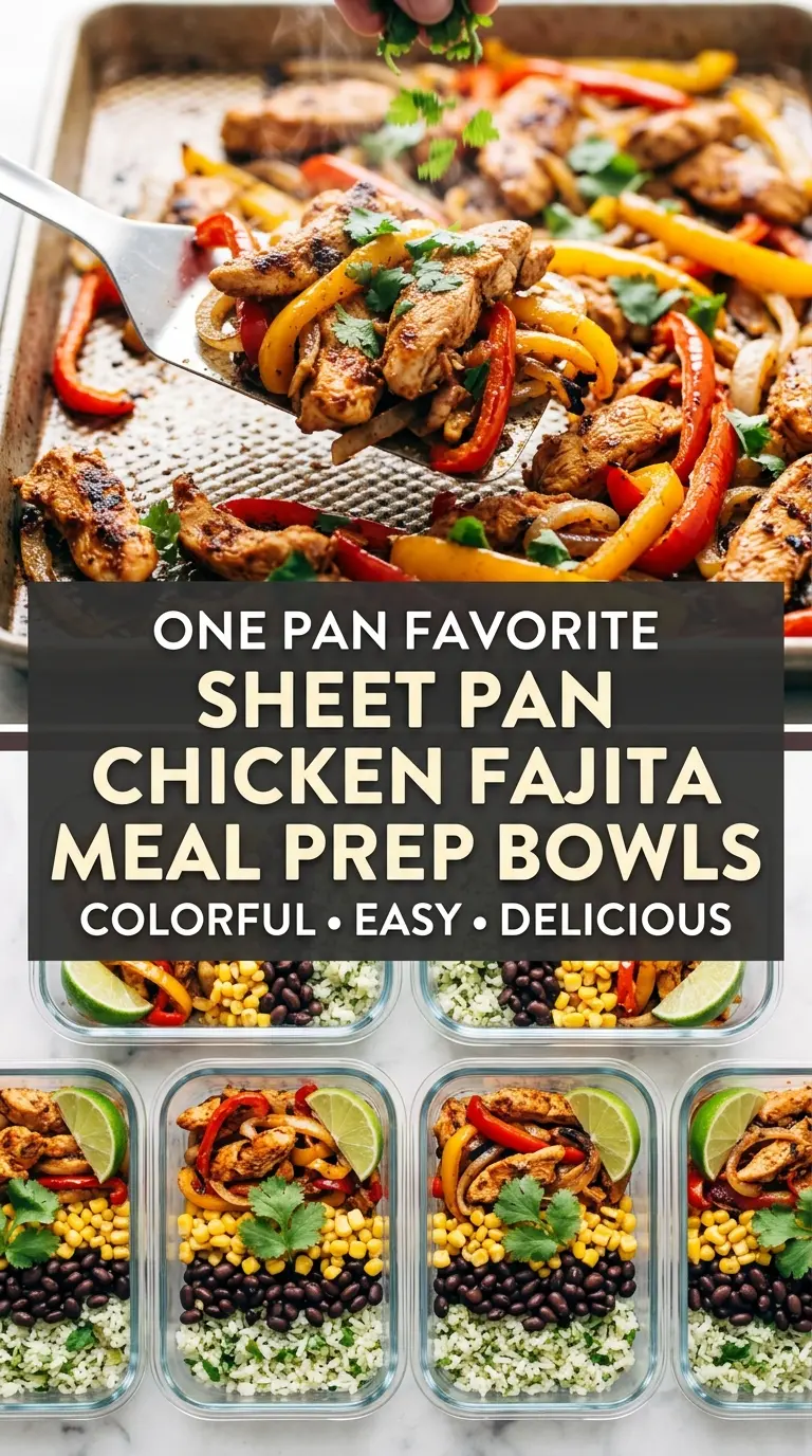 Sheet Pan Chicken Fajita Meal Prep Bowls