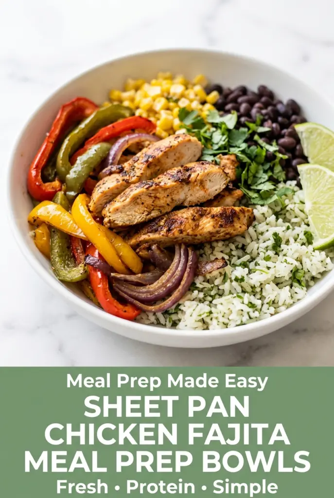 Sheet Pan Chicken Fajita Meal Prep Bowls