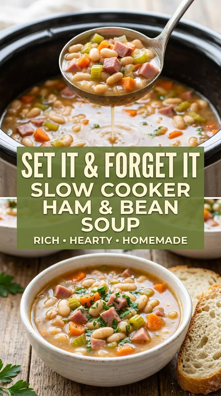 Slow Cooker Ham and Bean Soup