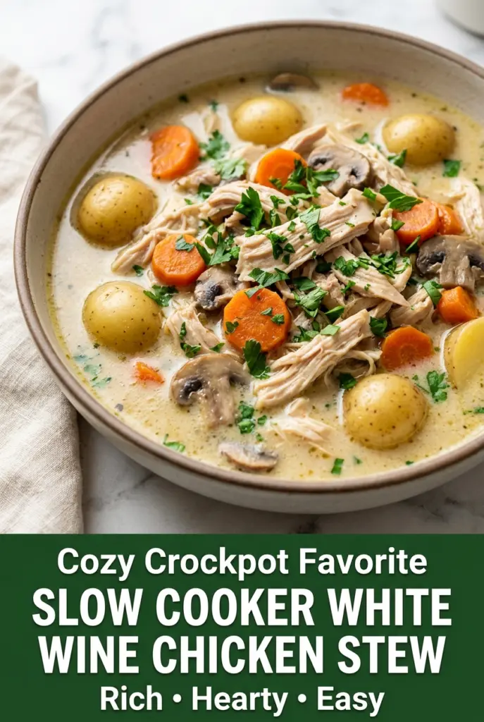 Slow Cooker White Wine Chicken Stew