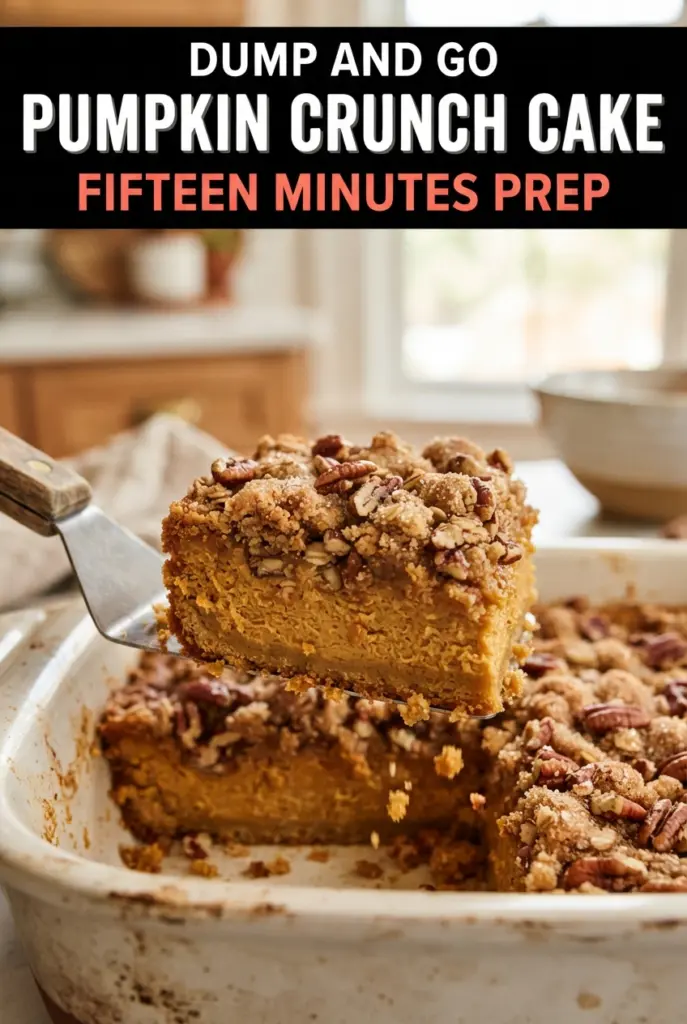 Easy Pumpkin Crunch Cake with Buttery Pecan Topping