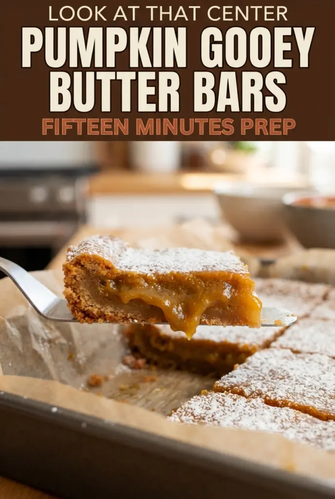Easy Pumpkin Gooey Butter Bars with Cake Mix Crust