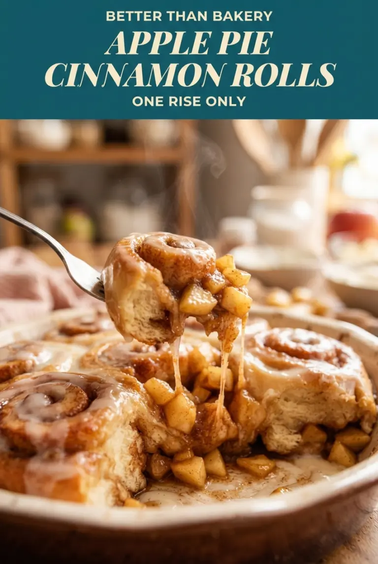 One-Rise Apple Pie Cinnamon Rolls with Cream Cheese Icing