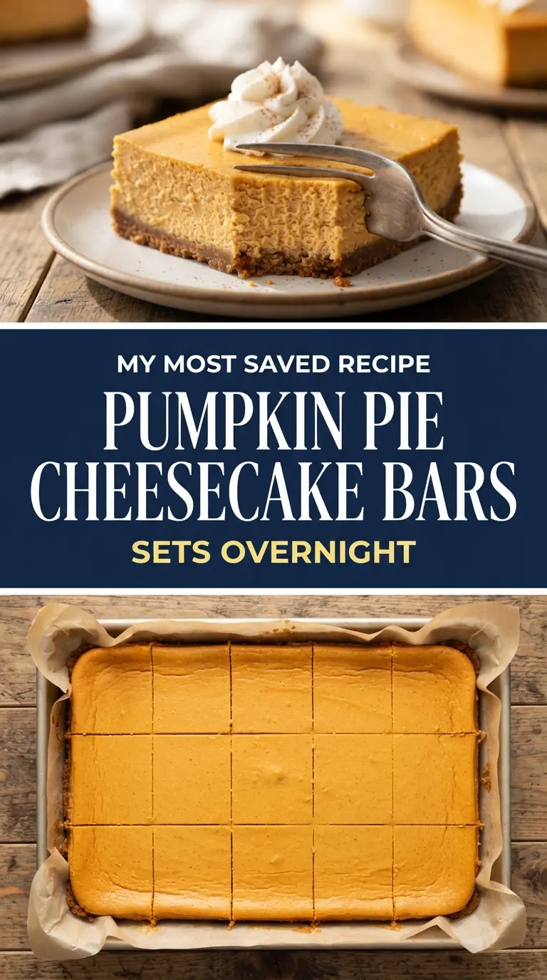 Pumpkin Pie Cheesecake Bars with Gingersnap Crust