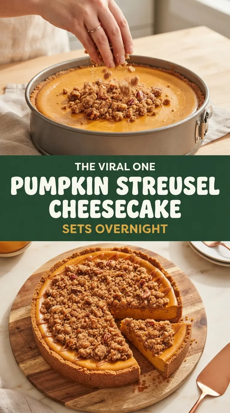 Pumpkin Streusel Cheesecake with Gingersnap Crust