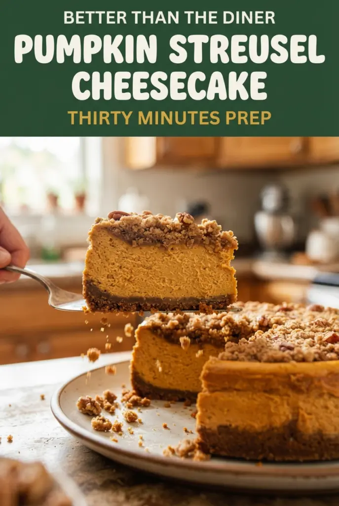 Pumpkin Streusel Cheesecake with Gingersnap Crust