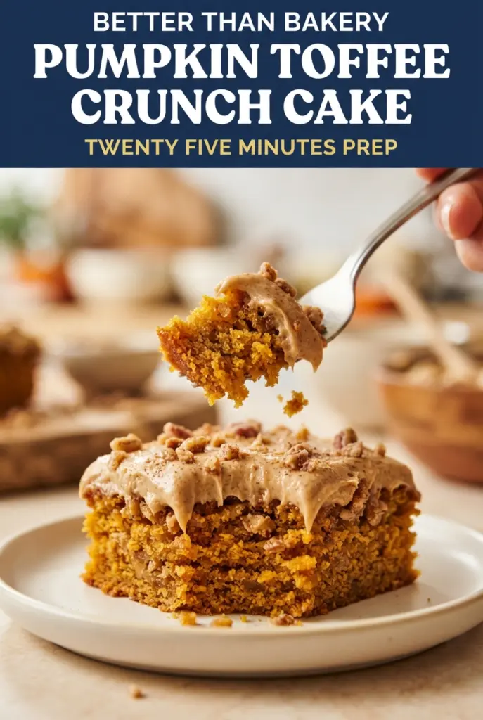 Pumpkin Toffee Crunch Sheet Cake with Brown Butter Frosting