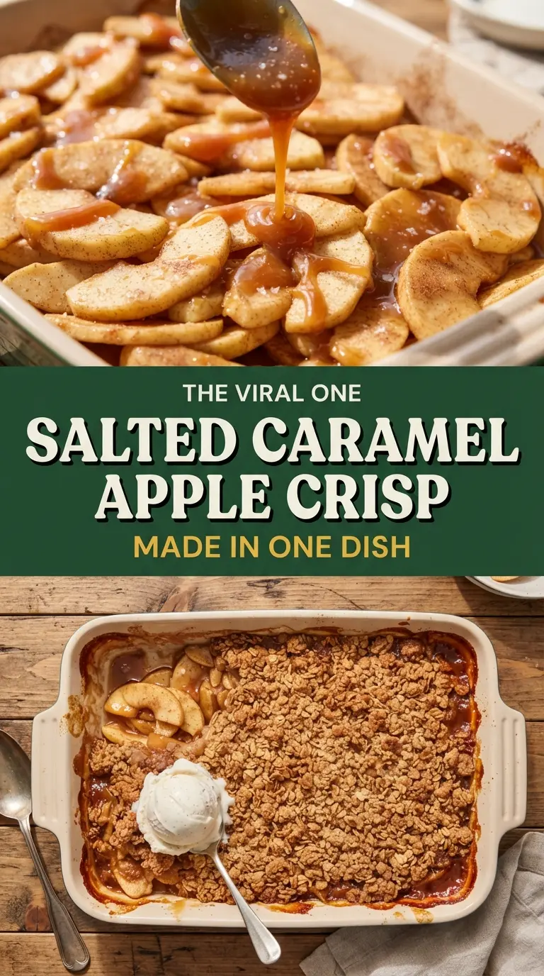 salted caramel apple crisp warm crumbly dessert