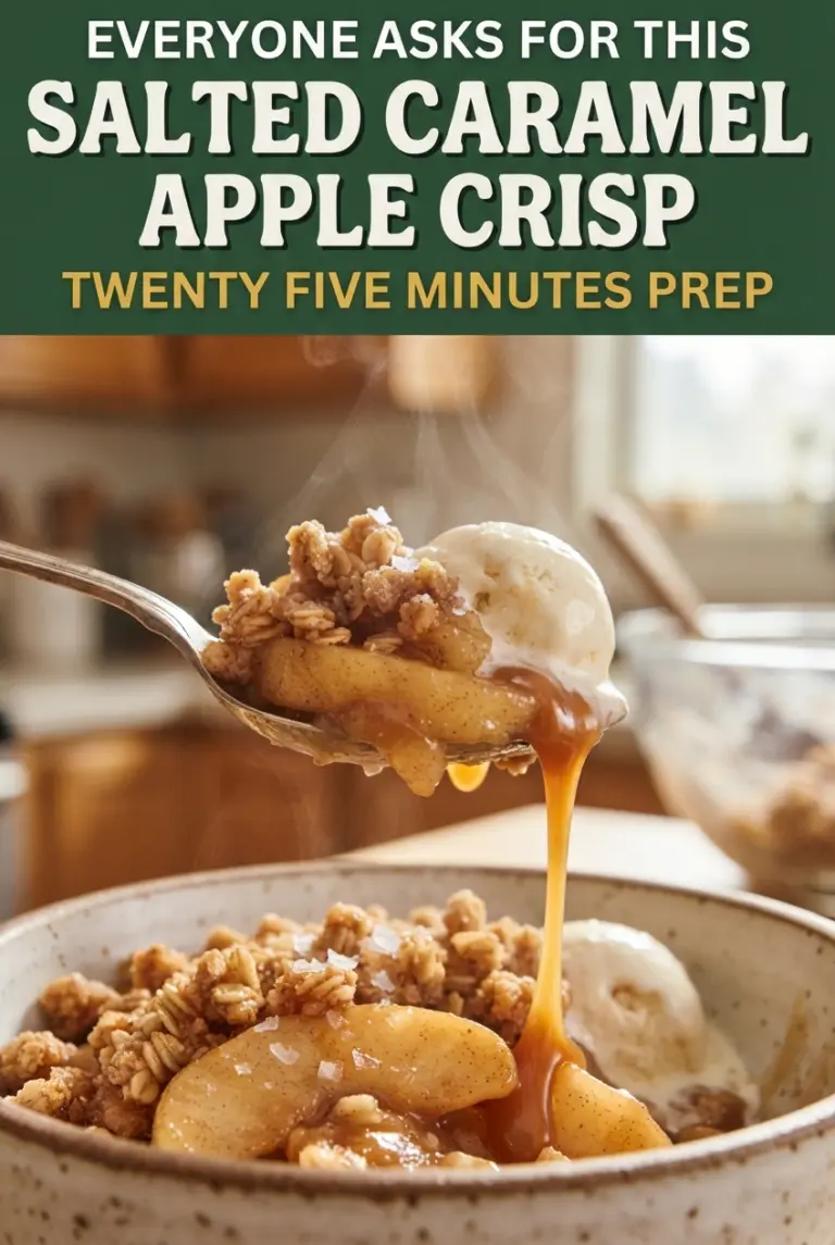 Salted Caramel Apple Crisp with Brown Sugar Oat Topping