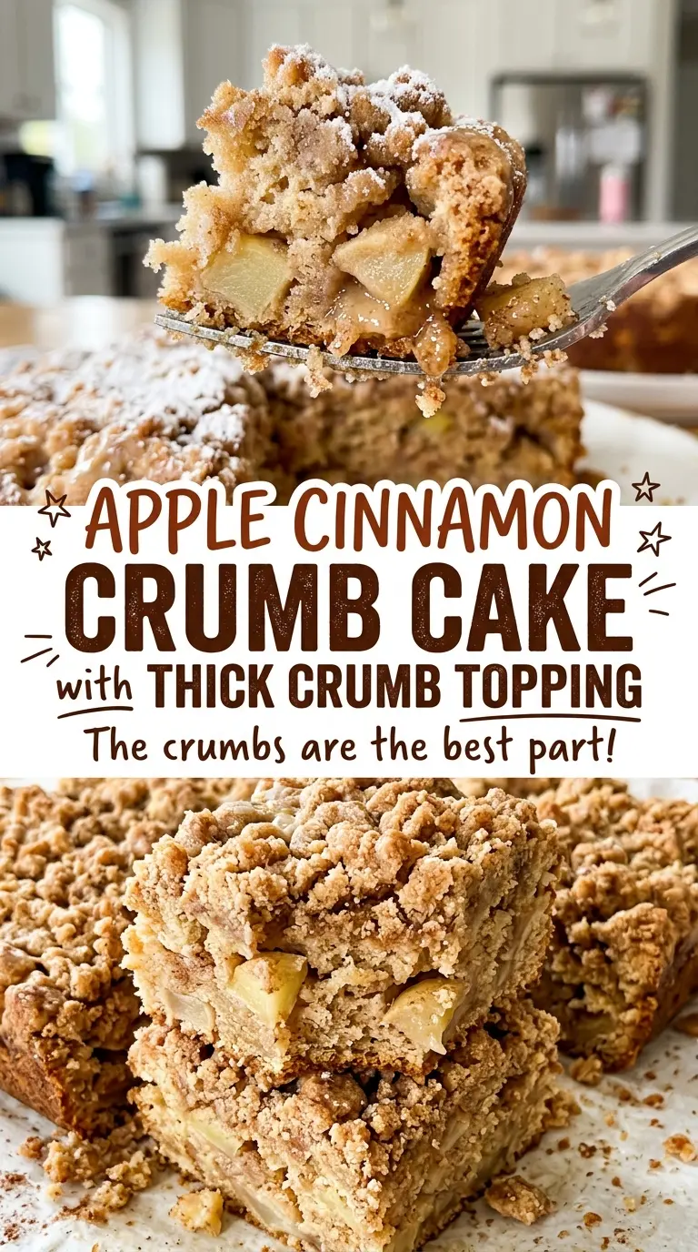 Apple Cinnamon Crumb Cake with Thick Crumb Topping apple-filled cake