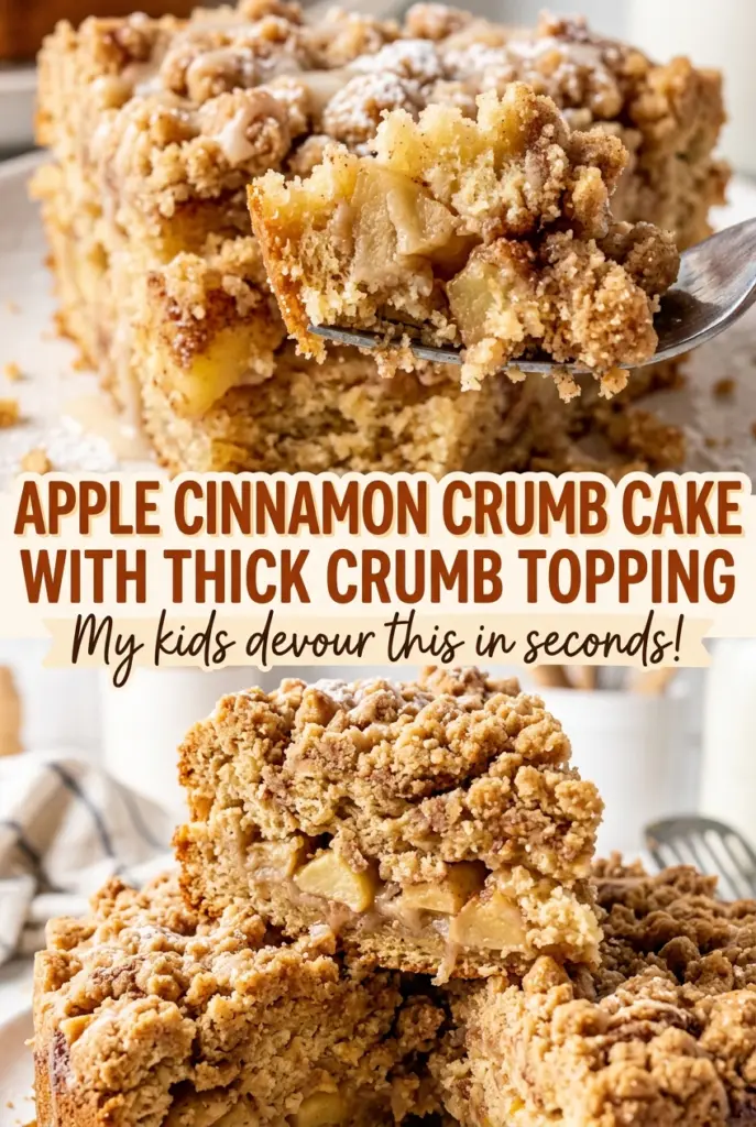 Apple Cinnamon Crumb Cake with Thick Crumb Topping