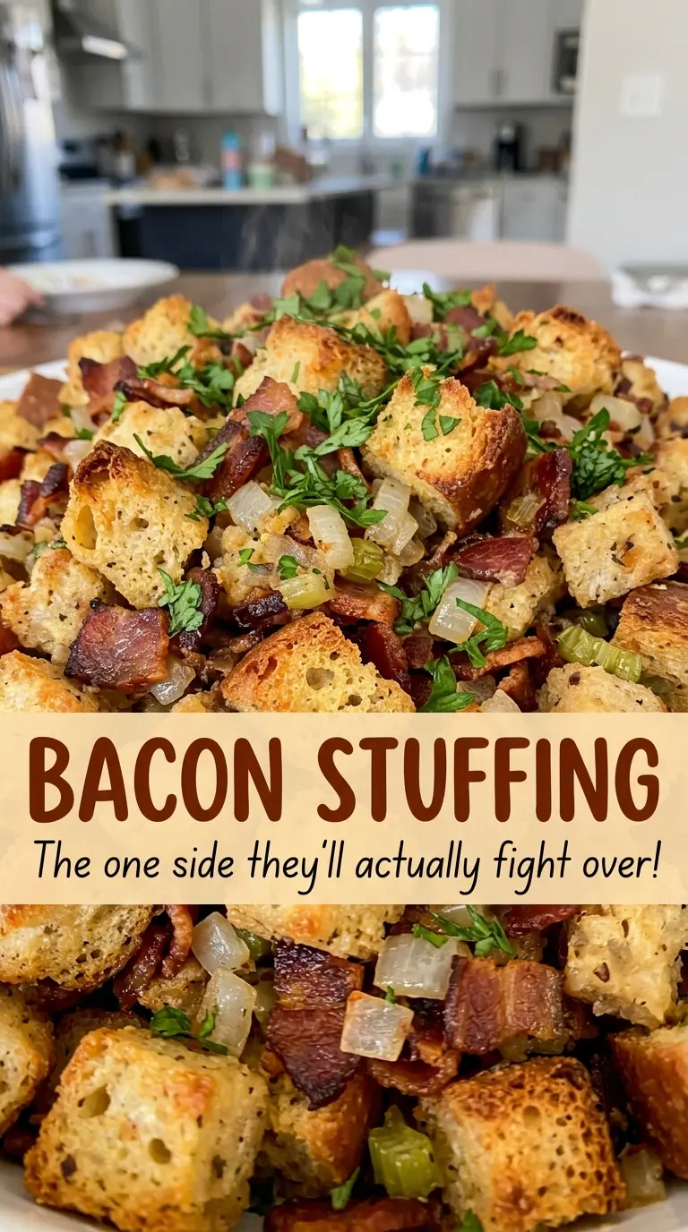 Bacon Stuffing with crisp top and herbs