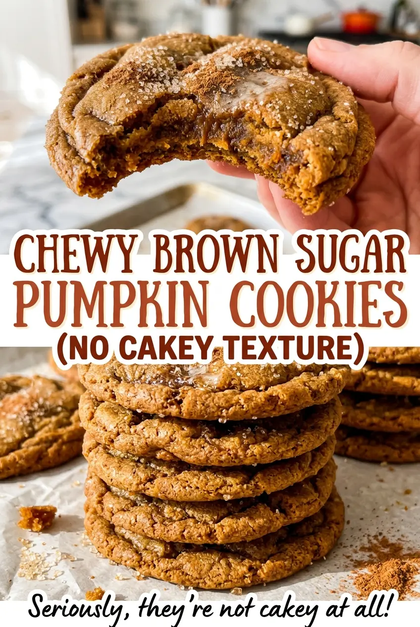 Chewy Brown Sugar Pumpkin Cookies with soft centers and warm spice