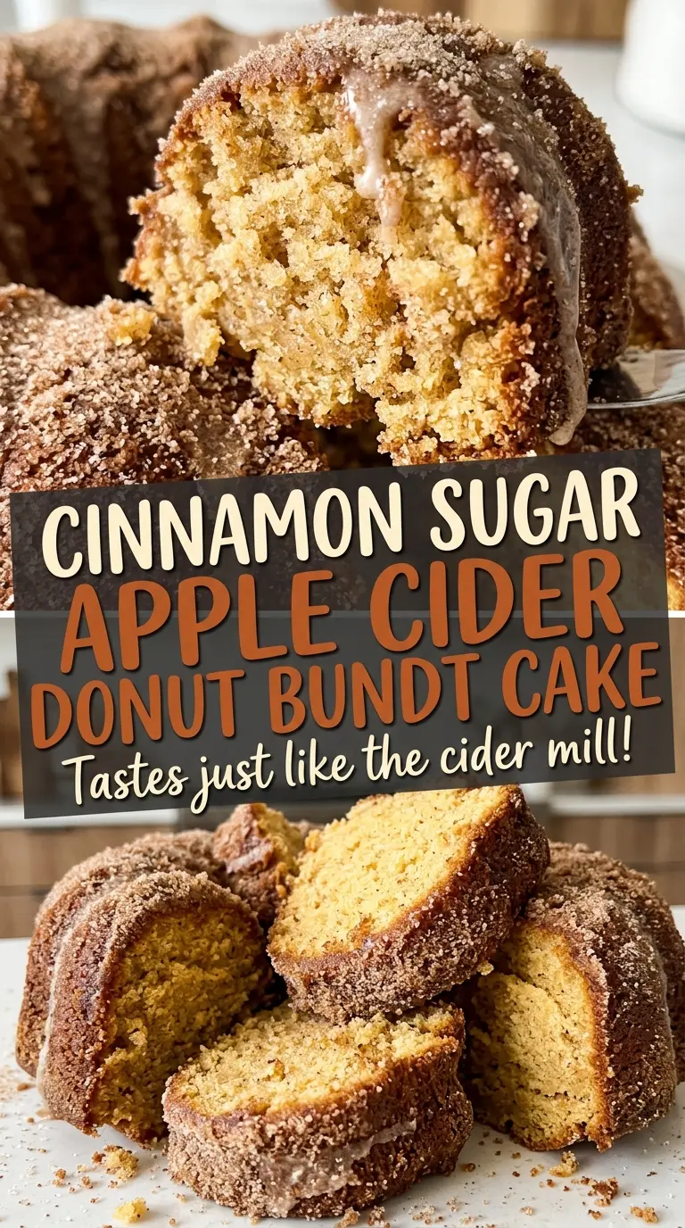 Cinnamon Sugar Apple Cider Donut Bundt Cake cinnamon-coated Bundt