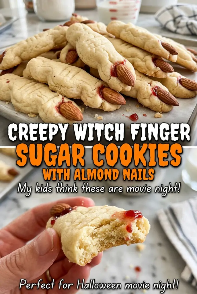 Creepy Witch Finger Sugar Cookies with Almond Nails