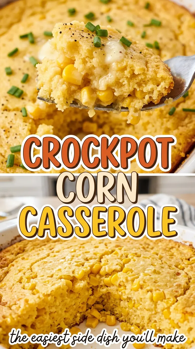 Crockpot Corn Casserole tender golden corn