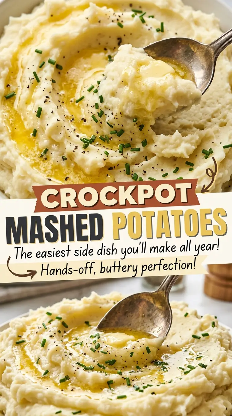 Crockpot Mashed Potatoes fluffy creamy