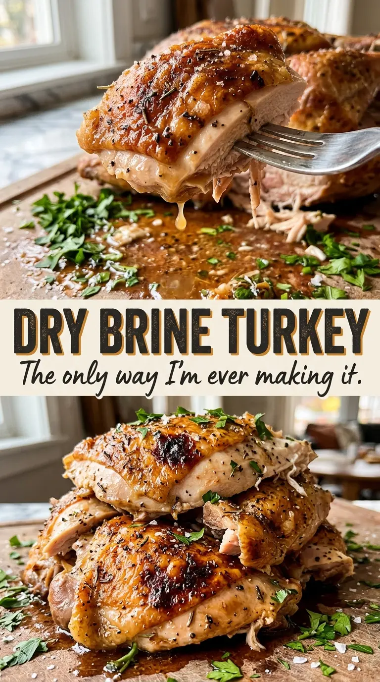 Dry Brine Turkey crisp golden skin