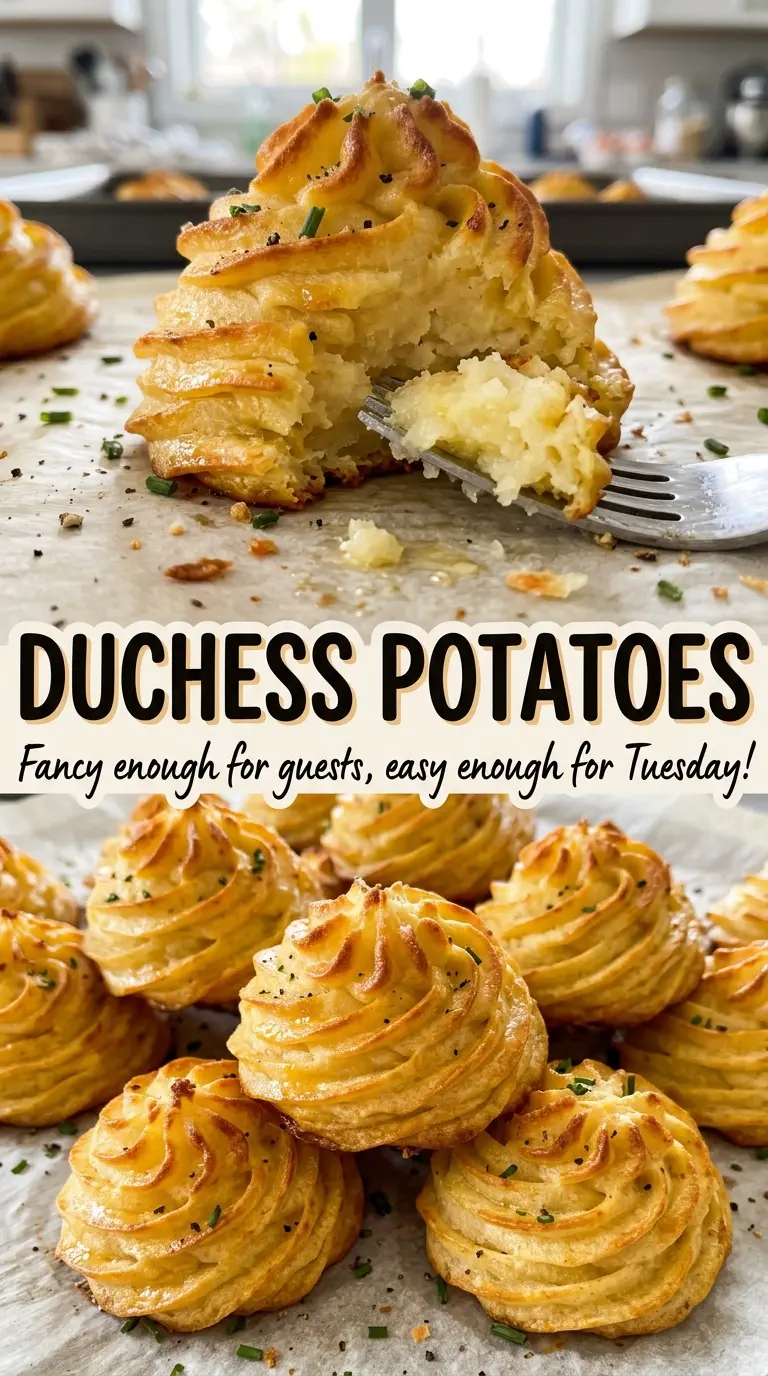 Duchess Potatoes fluffy golden centers