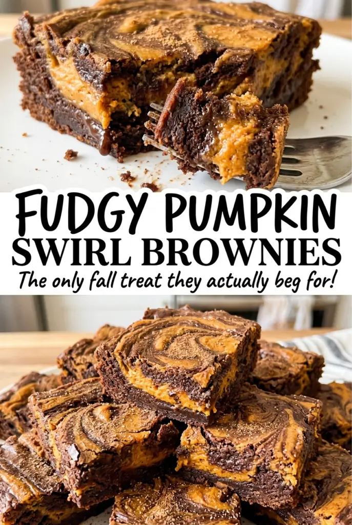 Fudgy Pumpkin Swirl Brownies