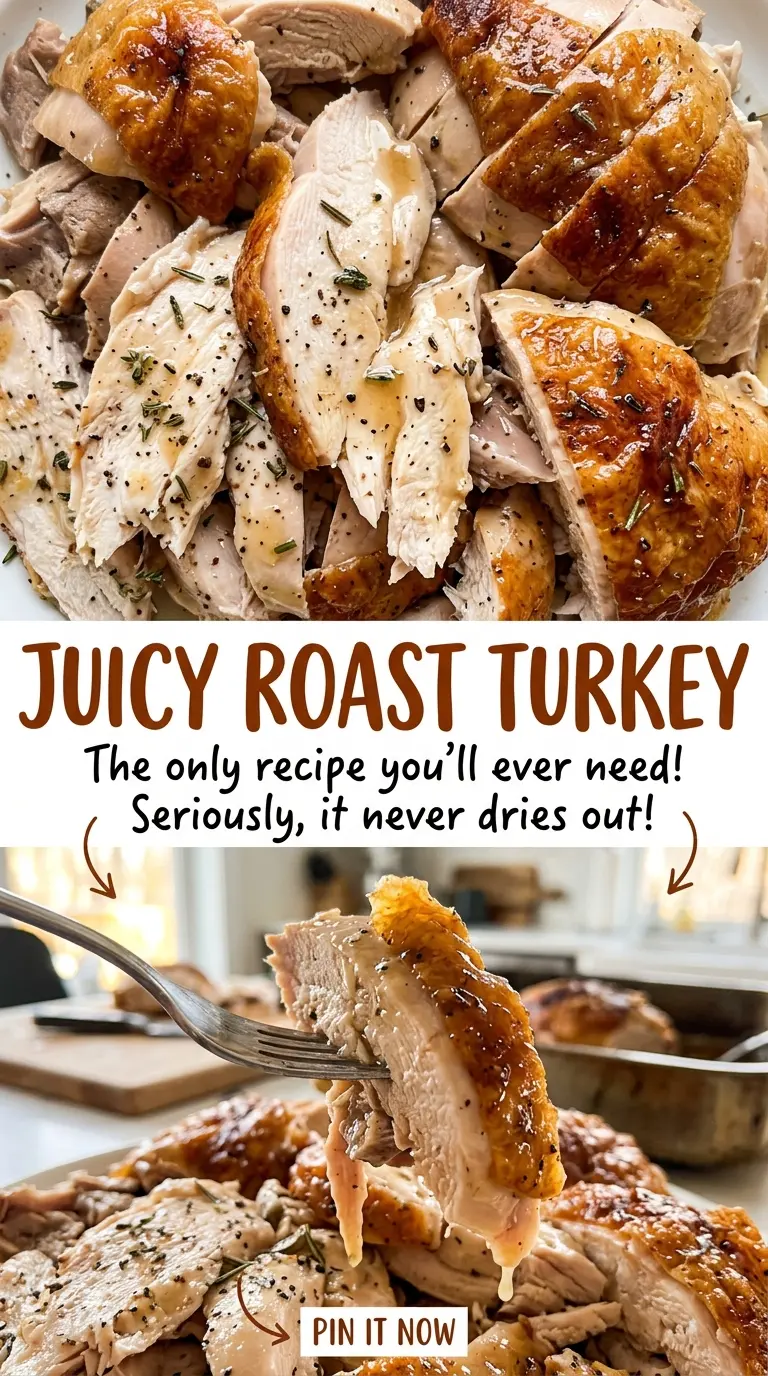 Juicy Roast Turkey with golden skin