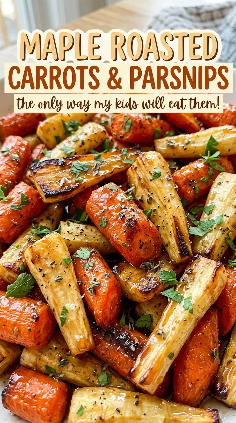 Maple roasted carrots and parsnips, caramelized edges maple glaze