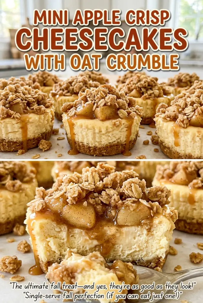 Mini Apple Crisp Cheesecakes with Oat Crumble