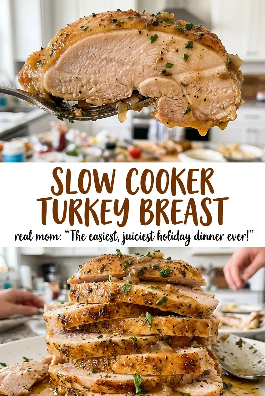 Slow Cooker Turkey Breast tender herb-seasoned slices