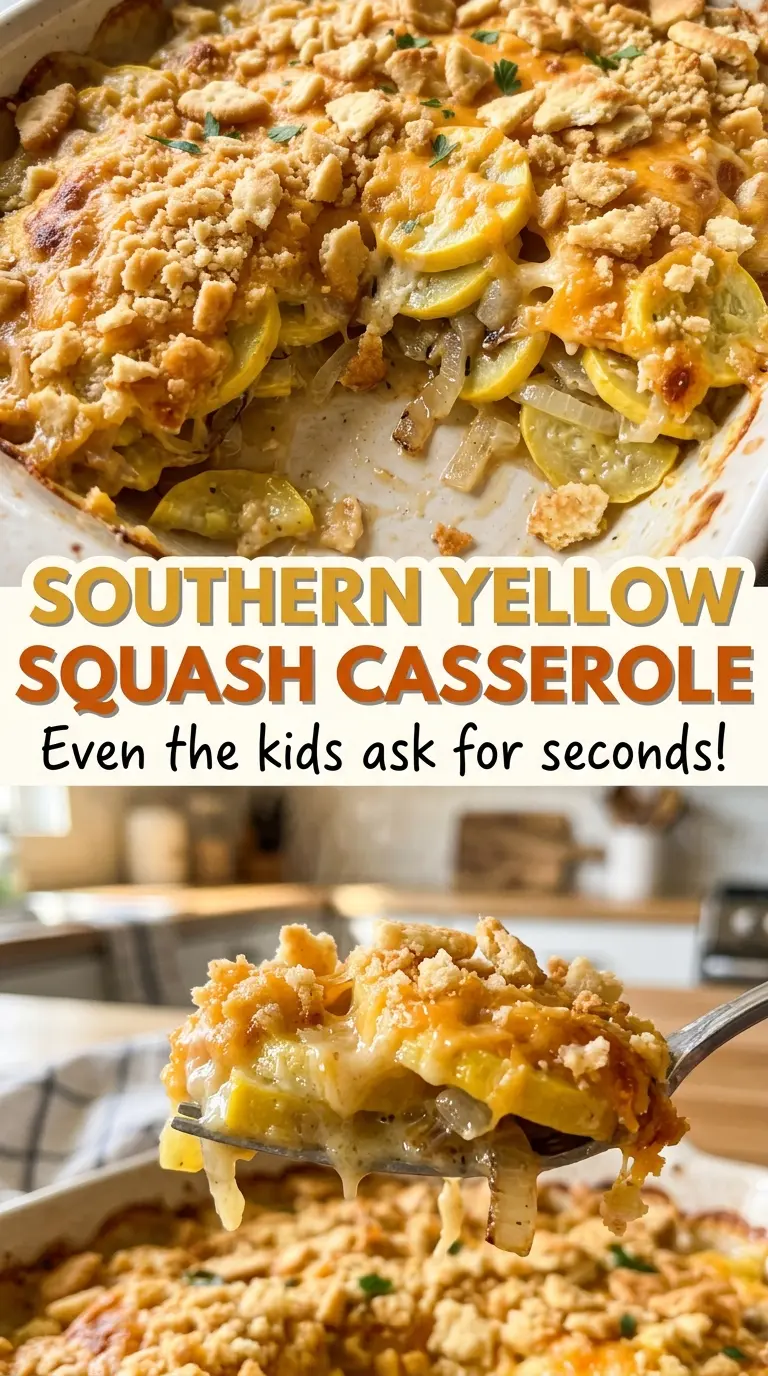 Southern Yellow Squash Casserole creamy cheddar filling