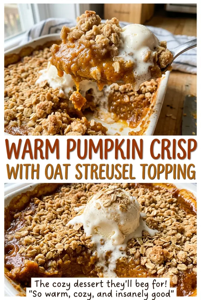 Warm Pumpkin Crisp with Oat Streusel Topping